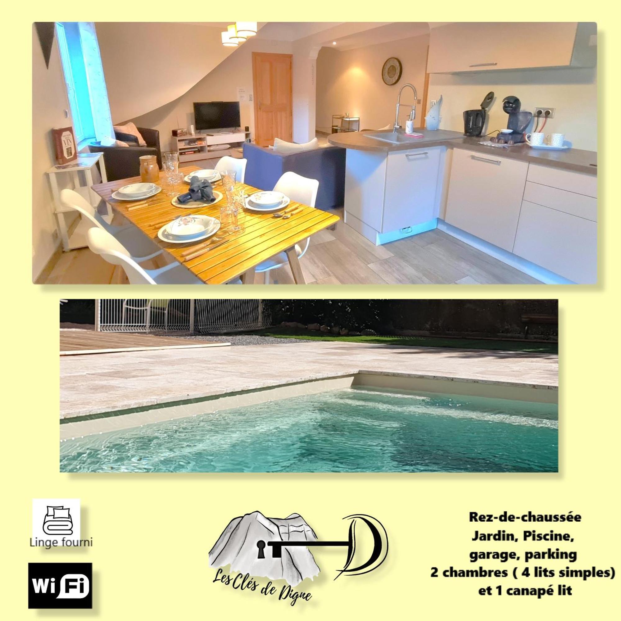 Charmant T3 Avec Piscine Digne-les-Bains Esterno foto